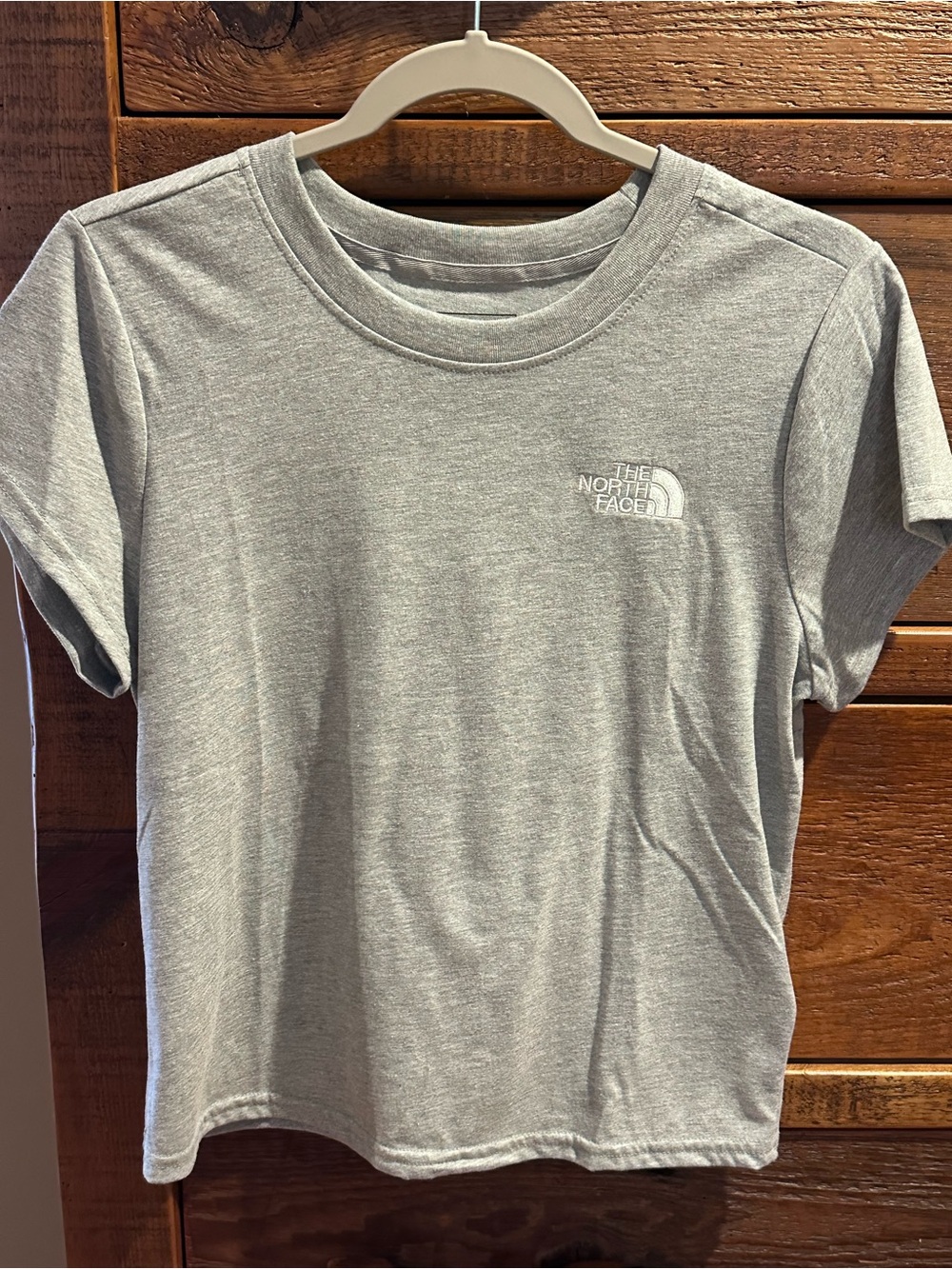 The North Face Youth Heather Gray Short Sleeve Logo Tee
